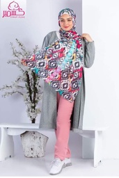 Scarf printed with multiple colors with white background